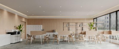 现代简约自习室3D模型下载